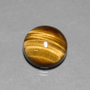 Ojo de Tigre Marrón oro natural de 13.37 ct, Corte Redondo, Opaco