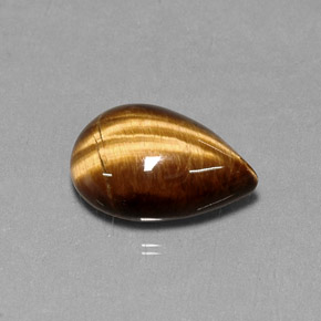 Tiger's eye marrón natural de 5,33 ct, en forma de pera, opaco