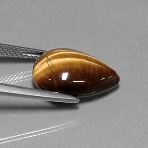 Tiger's eye marrón natural de 5,33 ct, en forma de pera, opaco