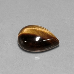 Ojo de Tigre Marrón oro natural de 5.18 ct, En forma de pera, Opaco
