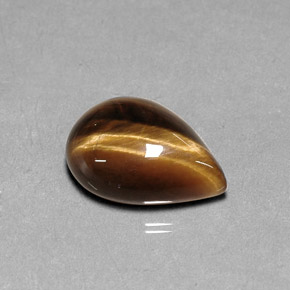 Tiger's eye marrón natural de 5,17 ct, en forma de pera, opaco