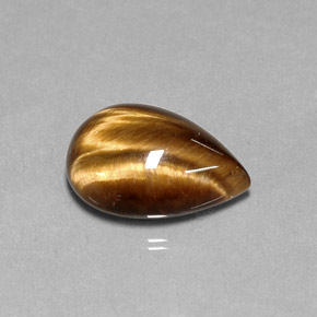 Tiger's eye marrón natural de 5,36 ct, en forma de pera, opaco