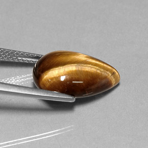 Tiger's eye marrón natural de 5,36 ct, en forma de pera, opaco