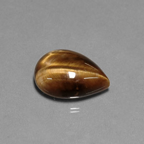 Ojo de Tigre Marrón oro natural de 5.55 ct, En forma de pera, Opaco