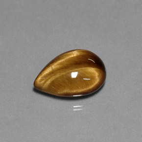 Tiger's eye marrón natural de 5,16 ct, en forma de pera, opaco