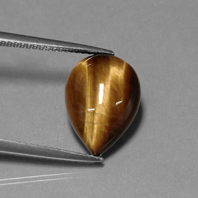 Tiger's eye marrón natural de 5,16 ct, en forma de pera, opaco