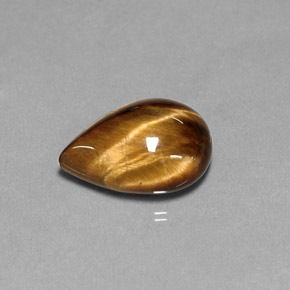 Ojo de Tigre Marrón oro natural de 5.31 ct, En forma de pera, Opaco