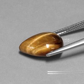 Ojo de Tigre Marrón oro natural de 5.31 ct, En forma de pera, Opaco