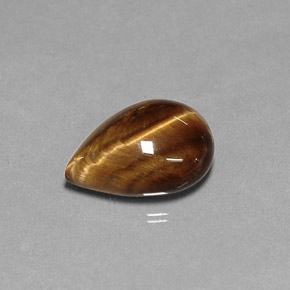 Tiger's eye marrón natural de 5,18 ct, en forma de pera, opaco