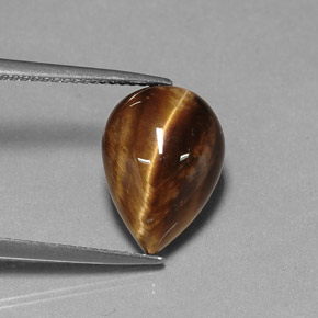 Tiger's eye marrón natural de 5,18 ct, en forma de pera, opaco