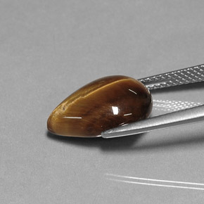 Tiger's eye marrón natural de 5,18 ct, en forma de pera, opaco