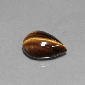 Tiger's eye marrón natural de 5,27 ct, en forma de pera, opaco