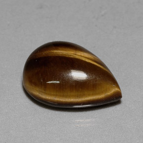Tiger's eye marrón natural de 5,23 ct, en forma de pera, opaco