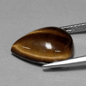 Tiger's eye marrón natural de 5,23 ct, en forma de pera, opaco