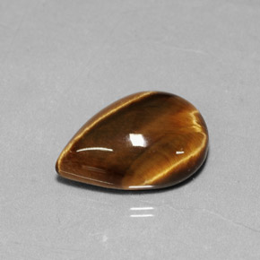 Tiger's eye marrón natural de 5,18 ct, en forma de pera, opaco
