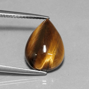 Tiger's eye marrón natural de 5,18 ct, en forma de pera, opaco