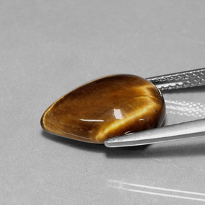 Tiger's eye marrón natural de 5,18 ct, en forma de pera, opaco