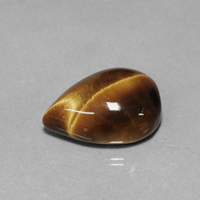Ojo de Tigre Marrón oro natural de 5.09 ct, En forma de pera, Opaco