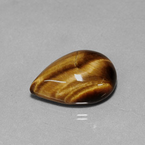 Tiger's eye marrón natural de 5,02 ct, en forma de pera, opaco