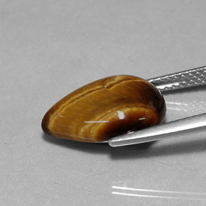 Tiger's eye marrón natural de 5,02 ct, en forma de pera, opaco