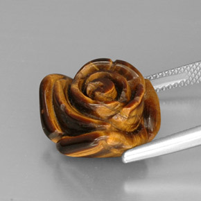 Tiger's eye multicolor natural de 13,03 ct, forma elegante, opaco