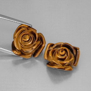 Gemas de tiger's eye marrón natural de  ct, forma elegante, opaco