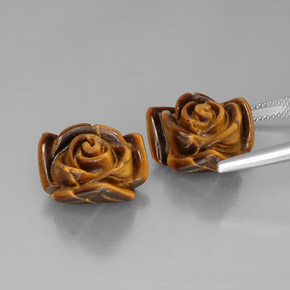 Gemas de tiger's eye marrón natural de  ct, forma elegante, opaco