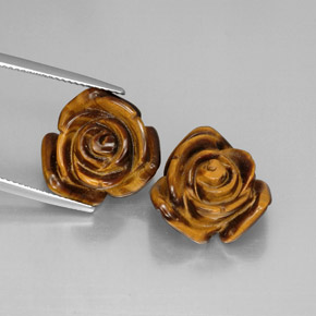 Gemas de tiger's eye marrón natural de  ct, forma elegante, opaco