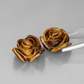 Gemas de tiger's eye marrón natural de  ct, forma elegante, opaco