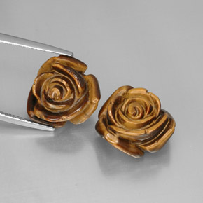 Gemas de tiger's eye marrón natural de  ct, forma elegante, opaco
