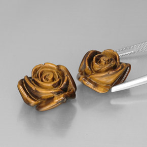 Gemas de tiger's eye marrón natural de  ct, forma elegante, opaco