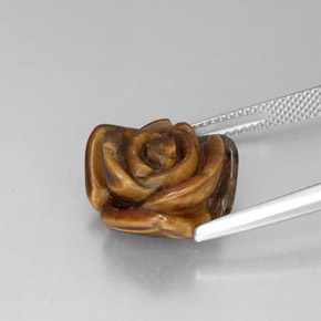 Ojo de Tigre Marrón oro natural de 10.71 ct, Forma elegante, Opaco