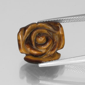 Tiger's eye marrón natural de 9,71 ct, forma elegante, opaco