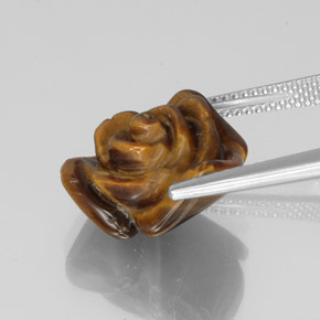Tiger's eye marrón natural de 9,71 ct, forma elegante, opaco