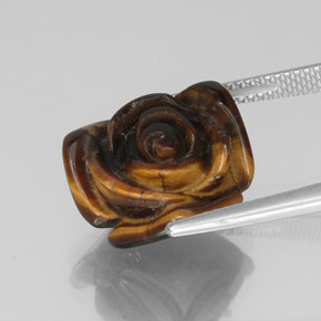 Tiger's eye marrón natural de 10,61 ct, forma elegante, opaco