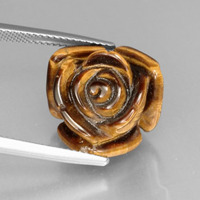 Tiger's eye marrón natural de 12,81 ct, forma elegante, opaco