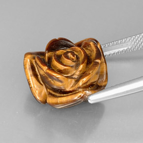 Tiger's eye marrón natural de 12,81 ct, forma elegante, opaco