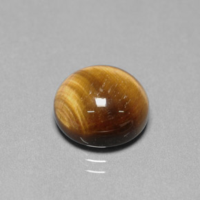 Ojo de Tigre Marrón oro natural de 6.68 ct, Corte Redondo, Opaco