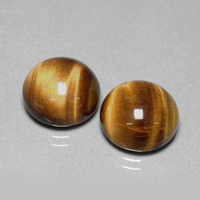 Gemas de tiger's eye marrón natural de  ct, corte redondo, opaco