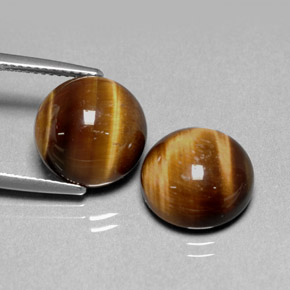 Gemas de tiger's eye marrón natural de  ct, corte redondo, opaco