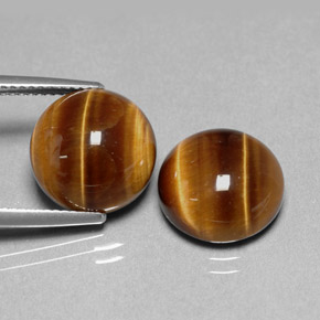 Gemas de tiger's eye marrón natural de  ct, corte redondo, opaco