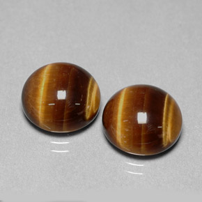 Gemas de tiger's eye marrón natural de  ct, corte redondo, opaco