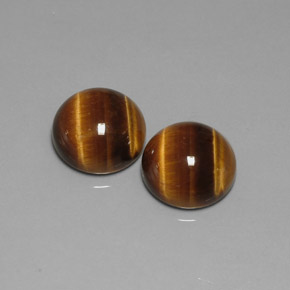 Gemas de tiger's eye marrón natural de  ct, corte redondo, opaco