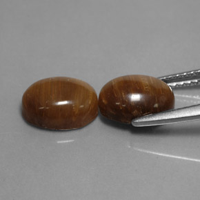 Gemas de tiger's eye marrón natural de  ct, corte óvalo, opaco