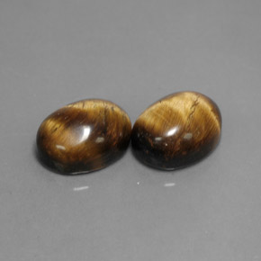 Gemas de Ojo de Tigre Marrón oro natural de  ct, Corte Óvalo, Opaco