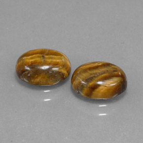 Gemas de Ojo de Tigre Marrón oro natural de  ct, Corte Óvalo, Opaco