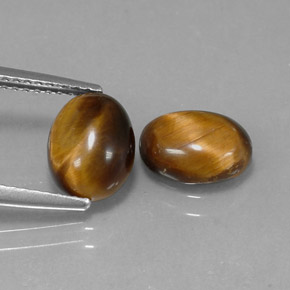 Tiger's eye marrón natural de 1,59 ct, corte óvalo, opaco