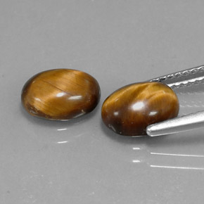 Tiger's eye marrón natural de 1,59 ct, corte óvalo, opaco