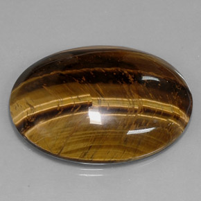 Tiger's eye marrón natural de 73,05 ct, corte óvalo, opaco