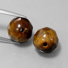 Gemas de tiger's eye marrón natural de  ct, esfera / bola, opaco